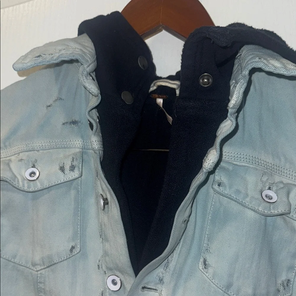 Free People layered hoodie denim jacket - Picture 9 of 10